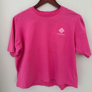 Columbia casual cropped all cotton pink t-shirt